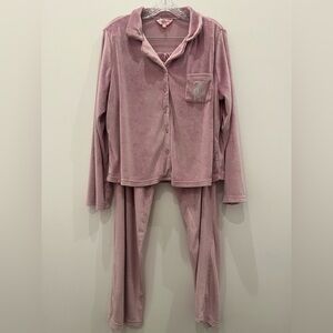 JUICY COUTURE Pajama Sleepwear Set Womans XL Lt Purple pink Velour barbie